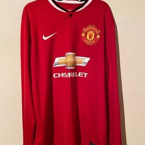 Manchester United Long Sleeve Jersey Size Large. Authentic Nike